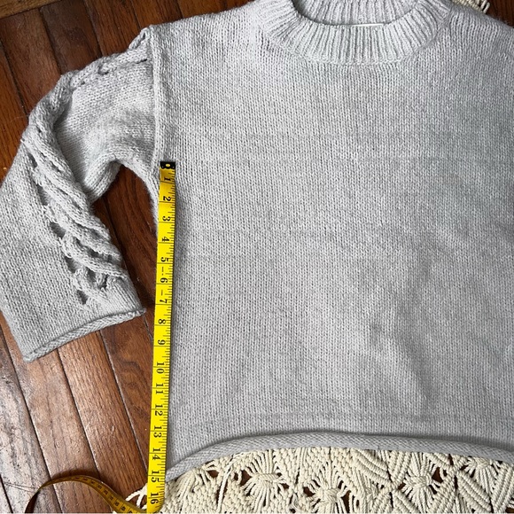 The Impeccable Pig | Lattice Sleeve Roll Bottom Sweater - Picture 7 of 7